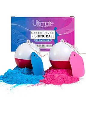 Ultimate Gender Reveal Fishing Balls - Pink & Blue Powder Burst (2 Pack)